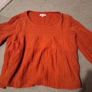 Orange Cotton Blouse